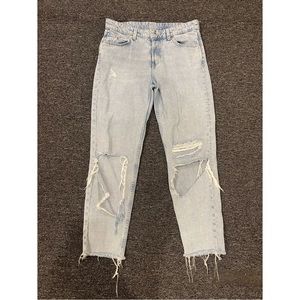 Boyfriend Low Waist Distressed Denim Jeans